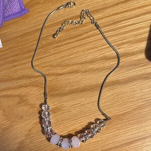 Elegant Pink and Silver Necklace